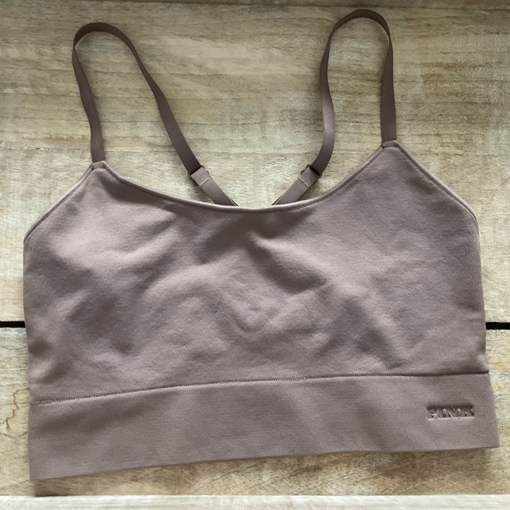 NWT Victoria's Secret Pink Mauve Strappy Sports Bra size Med